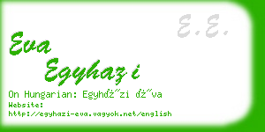 eva egyhazi business card